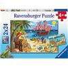 Ravensburger - Puzzle Pirati e Sirene, Collezione 2x24, 2 Puzzle da 24 Pezzi, Età Raccomandata 4+ Anni
