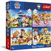 Trefl - 4-in-1 Puzzles: Paw Patrol - 4 x 88 pezzi - Poster esclusivo, set di quattro puzzle per bambini dai 5 anni in su