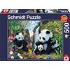 Schmidt Spiele 57380 Famiglia di panda alla cascata, Puzzle da 500 pezzi