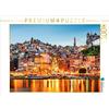CALVENDO Puzzle Porto Altstadt beleuchtet | 1000 Teile Lege-Größe 64 x 48 cm Foto-Puzzle für glückliche Stunden: Die Fassaden der bekannten Zona Ribeira am Abend