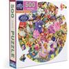 Eeboo - Puzzle Round Autumn Bouquet - Puzzle per adulti 500 pezzi in cartone - Dimensioni 58,5 cm x 58,5 cm