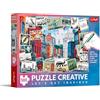 Trefl - Creative - Saluti da Londra - Puzzle da 500 pezzi - Puzzle fai da te, da colorare, intrattenimento creativo, per adulti e bambini dai 10 anni in su