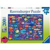 Ravensburger - Puzzle 200 Pezzi XXL: Funny Fish Friends, Puzzle Bambini 8 Anni, 58 x 25 cm, Regalo Bambina 8 Anni E Bambino