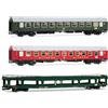 Rivarossi HR4418 DR, confezione da 3 unità, treno notturno con carrozze Berlino - Lörrach, Bc, WLAB e DDm, verde e rosso, ep. IV Ferrovia 3 carrozze