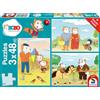 Schmidt Spiele Bobo 56415 - Puzzle per Bambini, 3 x 48 Pezzi, Multicolore
