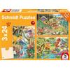 Schmidt Spiele 56465 Puzzle per bambini con i dinosauri, 3 x 24 pezzi