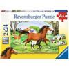 Ravensburger Puzzle per Bambini a Partire dai 4 Anni, 2 Puzzle da 24 Pezzi Ciascuno, 26x18cm, Mondo dei Cavalli