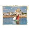 CALVENDO Puzzle Ein Motiv aus dem Kalender Pittoreske Normandie | 1000 Teile Lege-Größe 64x48cm Foto-Puzzle für glückliche Stunden: Traditionssegler im Hafen von Barfleur