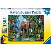 Ravensburger Puzzle per bambini Ravensburger - 12901 elefanti della giungla - puzzle con animali per bambini dai 7 anni in su, con 150 pezzi in formato XXL