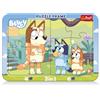 Trefl - Bluey, Bluey e Bingo - Puzzle con cornice 2 in 1 per bambini dai 2 anni in su