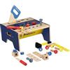 JEUJURA - Banco da lavoro in legno con 5 Strumenti e Accessori per il fai da te - Gioco per bambini dai 3 anni - con martello, sega, cacciavite, chiave e viti - Sviluppo motorio - Made in France