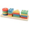 Woet® Puzzle Geometrico a Incastro in Legno, 16 Pezzi | Puzzle geometrico in legno, forme da incastrare e impilare, 4 forme geometriche, motricità fine, gioco educativo, da 1 anno