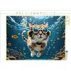 CALVENDO Puzzle dolce gattino scivola senza peso attraverso l'acqua | 1000 pezzi Lege-Dimensioni 64 x 48 cm puzzle foto per ore felici