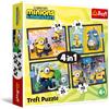 Trefl - Minions 3, Nuove avventure dei Minions - Puzzle 4 in 1, da 35 a 70 pezzi - Diversi livelli di difficoltà, con i personaggi del cartone animato, dai 4 anni in su