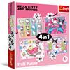 Trefl - Hello Kitty, Sweet Adventures - Puzzle 4 in 1, da 35 a 70 pezzi - Diversi livelli di difficoltà, con personaggi delle fiabe, dai 4 anni in su