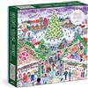 Galison Michael Storrings Holiday Village Market 1000pc Foil Puzzle in Square Box