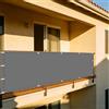 XUEHMIN Copri Ringhiera Balcone Esterno 150 x 1000 cm Anti-UV, Oscurante, Résistant Au Vent, Antistrappo Protezione Privacy Balcone con Corde, Occhielli per Terrazza, Grigio Chiaro