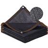 Ricofot Rete Ombreggiante Con Occhielli, 3 x 3 m Teli Ombreggianti, Nero Telo Ombreggiante, Riutilizzabile Rete Ombreggiante, Rete Antigrandine con Occhielli Perfetto per Giardini Balconi e Molto Altro