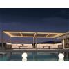 PURPLE LEAF Pergola Bioclimatica in Alluminio 3,5 × 8,5 m con LED, Pergola Giardino Esterno con Lame Orientabili, Resistente alle Intemperie, Anti-UV e Impermeabile, per Grandi Terrazze, Champagne