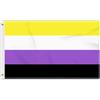 Petite Pine 3 × 5 FT bandiera non binaria, grande 90 × 150 CM 150D Lgbtq Outdoor Banner, decorazione giardino con ottone Gromment