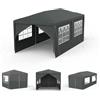 Aufun Gazebo da giardino impermeabile con 6 pannelli laterali, tenda grande pieghevole, tenda da gazebo pieghevole impermeabile, protezione UV 50+ per matrimoni, picnic, feste, 3 x 6 metri, grigio