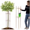 KADAX Supporto per albero da 130 cm, in legno robusto, per un fissaggio sicuro di giovani alberi e arbusti, supporto per piante in legno di faggio per giardino