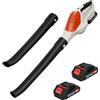 BSOMAM Soffiatore elettrico per foglie senza fili, con 2 batterie, 5 livelli di velocità, leggero e potente, soffiatore da giardino per foglie da giardino, erba tagliata, rimozione neve