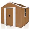 staronce Capanno attrezzi, 180x96x194CM, Marrone con finestra in Acciaio Zincato | casetta da giardino compatta, ventilazione, porta scorrevole, 2,15m² per attrezzi/bici/giardino