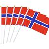 Vnnigmn Bandiera Norvegia, 25 pezzi, motivo: bandiera Norvegese Tenuto a mano per sfilati, eventi patriottici, 14 x 21 cm