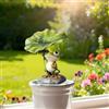 Generic Rana che tiene una foglia di loto in acrilico in vaso, ornamento decorativo per interni ed esterni, regalo ideale per abbellire giardini e giardini (AB-068)
