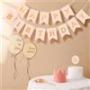 Generic Hot Gold Fishtail Flag Happy Birthday Alfabeto Bandiera Partito Sfondo Decorazione - Rosa