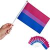 Runesol 12 Confezione Mini Bisessuale Bandiere Bandierine Tenute in Mano, LGBTQ Bandiere a Mano, 14x21cm, Mini Bandiere su Bastoni, Eventi, Decorazioni Arcobaleno, Eventi