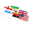 Rockreyoa Set di 32 bandiere a mano con bandiera, piccole bandiere nazionali, decorazioni per feste olimpice, campionati del mondo, feste sportive, 14 x 21 cm