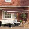 Kaloriko Cornice per Tenda Manuale con LED Marrone e bianco 3,5 x 2 m per coperture esterne, luminosa, resistente alle intemperie, con telecomando, adatta a giardini, terrazze e patio