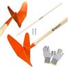 Crisalide® - Vomere Arancione Traccia Solchi In Metallo 27x30CM, COMPLETO DI MANICO In Legno 150CM, Indicato Per La Cura Dell'Orto E Del Giardino, Facile Da Utilizzare