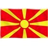 Runesol Bandiera Macedonia del Nord, 91x152cm, 3ft x 5ft, 4 Occhielli, Repubblica della Macedonia del Nord, Bandiera MKD, Makedonija, Interno, Esterno, Festone