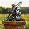 Generic Fairy and Wolf - Palo da giardino in acrilico, per interni ed esterni, decorazione in acrilico, adatto per vasi di fiori e abbellimento del paesaggio, adatto per cortili e prato