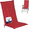 Beautissu Cuscini per Sedie da Esterno Sdraio Reclinabili Spiaggine Cuscino | 120x50x6cm rosso resistente e comodo da poltrone Anche schienale alto imbottitura mobili giardino sedia Loft HL