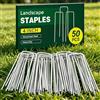 Generic Stop Fighting with Flapping Landscape Fabric - Confezione da 50 graffette zincate da 10,2 cm, resistenti picchetti da giardino a forma di U per attrezzi da giardino
