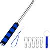 EASYKEENECOM Asta Telescopica per Bandiera 2.5m in Acciaio Inox Palo Portabandiera Pieghevole con Clip e Fichietto Impugnatura Antiscivolo Bastone Regolabile 250cm Guida Turistica Campeggio Eventi Outdoor Blu