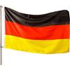 PHENO FLAGS Bandiera Premium Germania 90x150 cm - estremamente resistente alle intemperie con occhielli in metallo e tecnologia di sigillatura speciale - orlata doppia - colori brillanti e vivaci