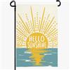 Dacawin Hello Sunshine - Bandiera da giardino estiva Boho Tramonto sul Mare Bandiere da cortile Verticali Decorazioni da cortile Bandiera per esterni Fattoria Portico Prato Patio per esterni 12x18