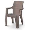 DIMAPLAST Sedia Poltrona in Resina IMPILABILE da Giardino TERRAZZO Cleopatra Taupe 003718