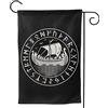 NIBABAEU Bandiera da giardino per esterni, 30 x 45 cm, bandiera Viking Drakkar in un cerchio di simboli runico scandinavi vecchio stile norreno con stampa a doppio lato, decorazione per la casa