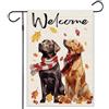 Balgardekor Bandiera da giardino per cani con scritta Welcome Fall Dog, per esterni, 30,5 x 45,7 cm, doppia faccia, piccola bandiera in iuta, Golden Retriever, Labrador, decorazioni autunnali per
