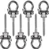 BeneLabel 6 Pezzi Vite di Fissaggio 13cm Appendino per Amaca, Kit di Montaggio Girevole in Acciaio Inox Se per Interni All'Aperto Parco Giochi Sedia Yoga Corda Sacco da Boxe Sacco di Sabbia, 1800lbs
