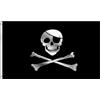Generic Bandiera pirata con teschio, 1,5 x 0,9 m, in poliestere, bandiera pirata Jolly Roger per Halloween, decorazione per feste ed esposizione all'aperto