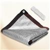 DOGUO Telo Ombreggiante Alluminio 170 x 640 cm Anti UV Rete Ombreggiante in Foglio di Alluminio con Occhielli per Giardino, Serra, Pollaio, Fienile, Giardino, Patio, Argento