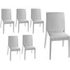 ARETA Sedia simil rattan bianca impilabile arredamento esterno giardino bar SELENE (6)