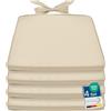 Beautissu Set da 4 cuscini sedie esterno con laccio sfoderabili giardino | 40x45cm beige spessore 5cm comodi e resistenti pratico mobili Loft SK Rattan Legno cuscino sedia Pia